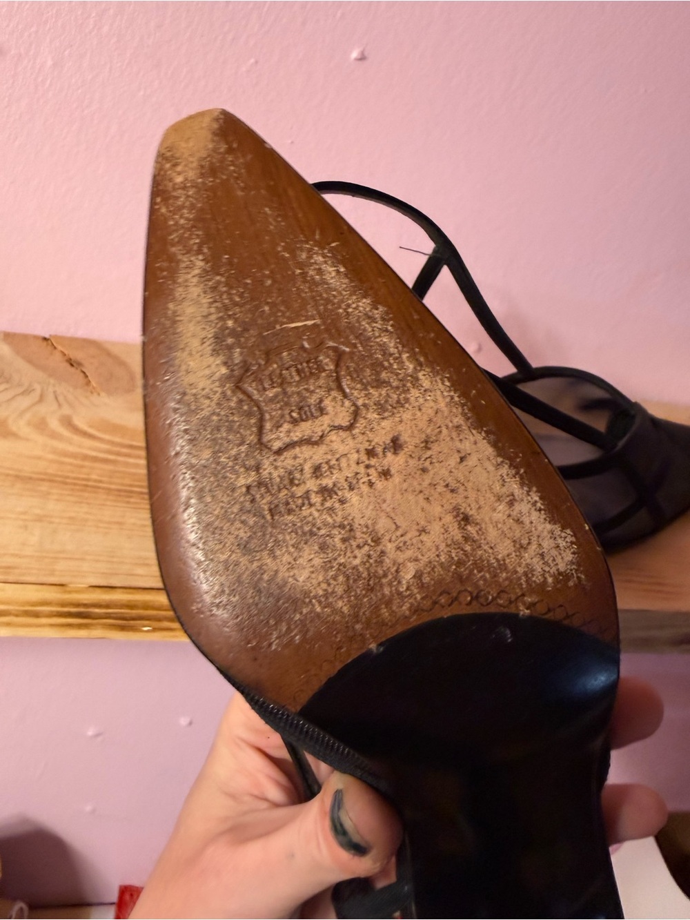 Stuart Weitzman Black Mesh Pointed Slingback Heels size 7.5 - Picture 11 of 11